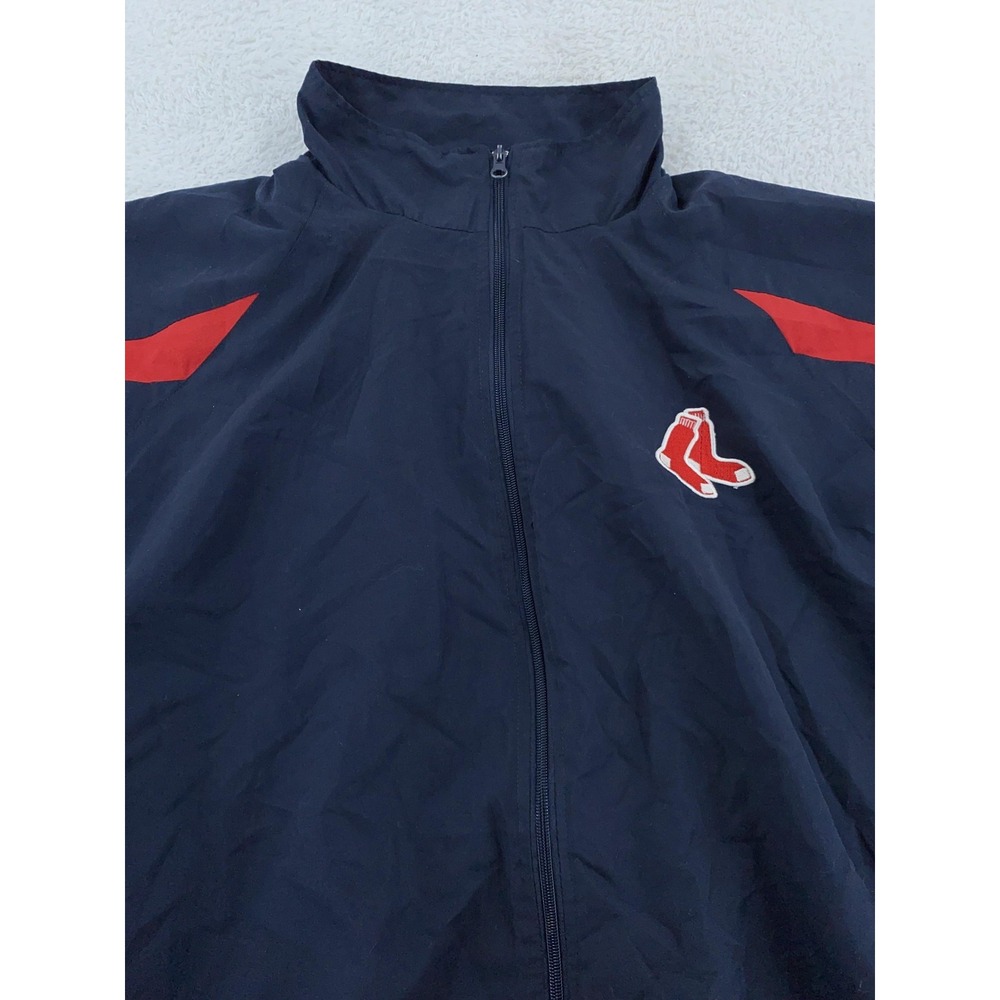 Boston Red Sox Windbreaker‎ Jacket Mens 2XL Navy Blue MLB Full Zip Baseball Gear